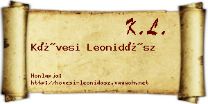 Kövesi Leonidász névjegykártya